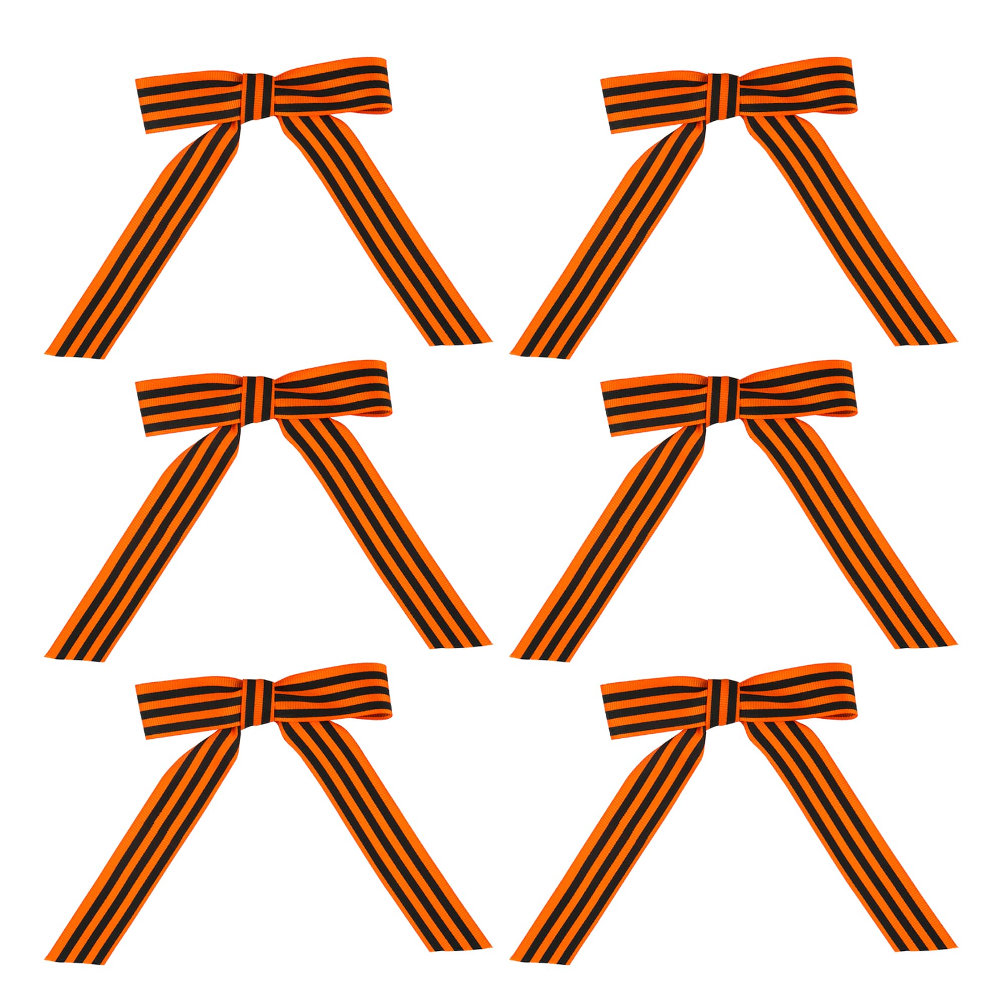 6" Orange & Black Striped Bows, 6ct. by Celebrate It™